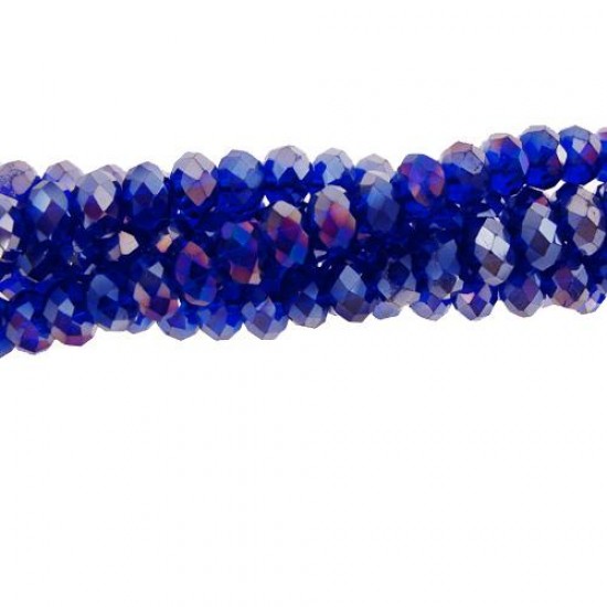 130Pcs 3x4mm Chinese Sapphire AB Crystal rondelle beads