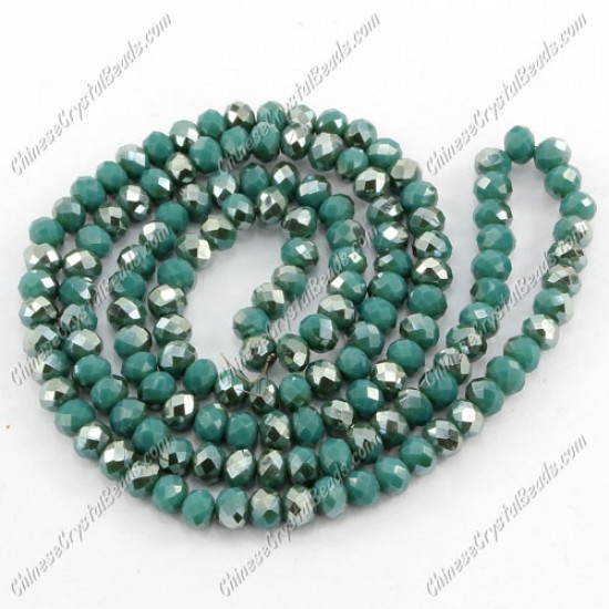 130Pcs 3x4mm Chinese rondelle crystal beads,opaque green and green light
