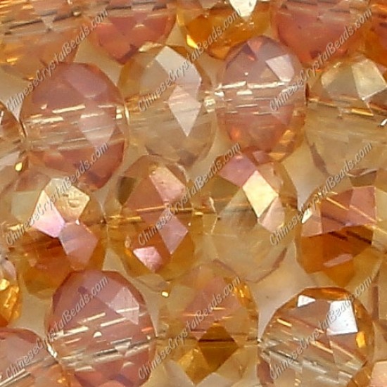 130Pcs 3x4mm Chinese rondelle crystal beads,opal orange light