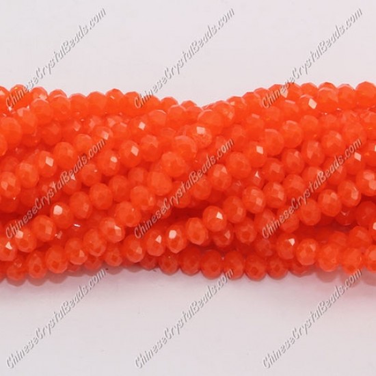130Pcs 3x4mm Chinese rondelle crystal beads, orange jade