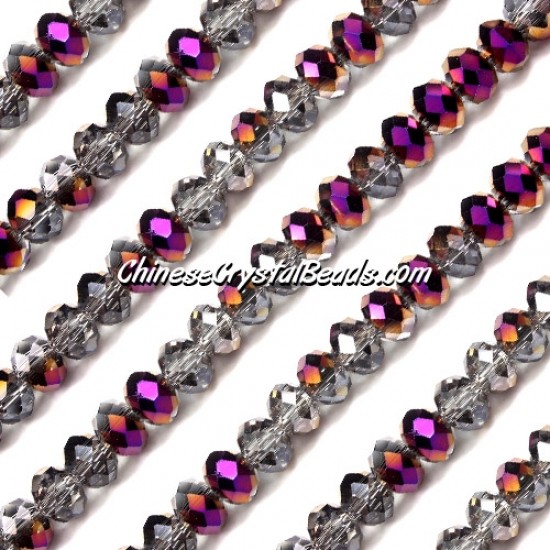 4x6mm Half purple light Chinese Rondelle Crystal Beads about 95 beads