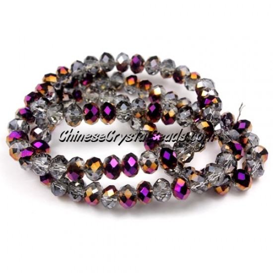 4x6mm Half purple light Chinese Rondelle Crystal Beads about 95 beads