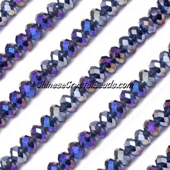 4x6mm Mexican Blue AB Chinese Rondelle Crystal Beads about 95 Pcs