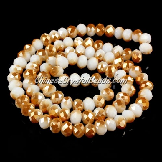 4x6mm Chinese Rondelle Crystal Beads, opaque white yellow about 95 Pcs