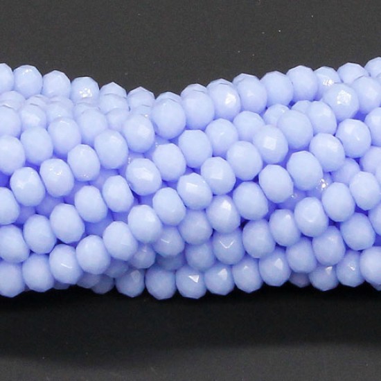 4x6mm Chinese Rondelle Crystal Beads, opaque lt sapphire, about 95 Pcs