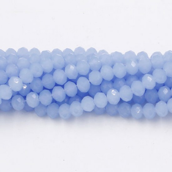 4x6mm lt blue jade Chinese Rondelle Crystal Beads about 95 beads