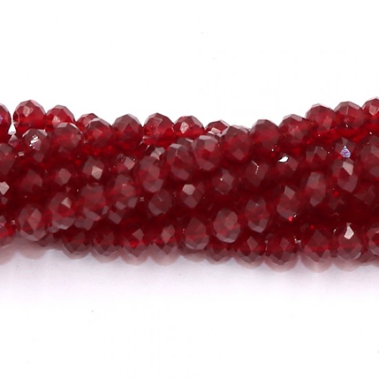 4x6mm Chinese Rondelle Crystal Beads strand, maroon,  95 pcs