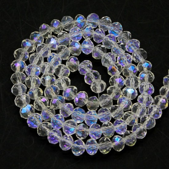 4x6mm Chinese Rondelle Crystal Beads, AAA clear AB, about 95 pcs
