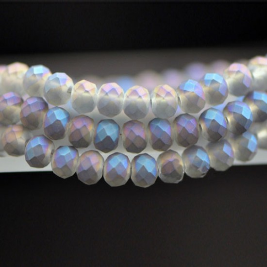 4x6mm Blue Matte Chinese Rondelle Crystal Beads about 95 beads
