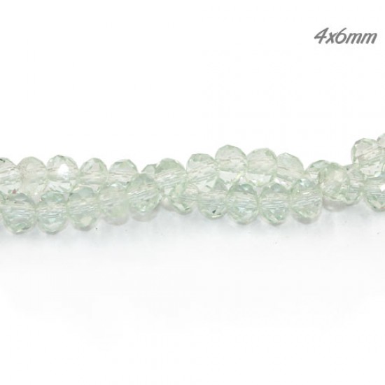 4x6mm Chinese Rondelle Crystal Beads, tea green about 95 Pcs