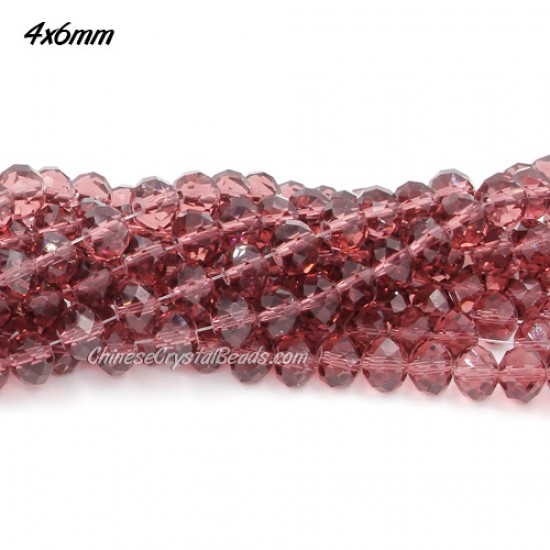 4x6mm Amethyst Chinese Rondelle Crystal Beads about 95 beads