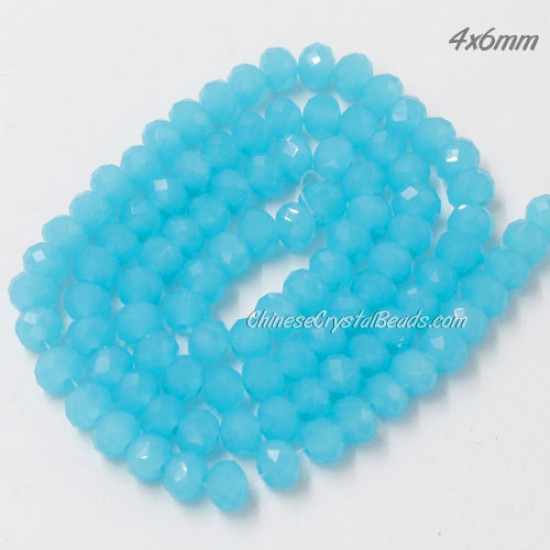 4x6mm aqua jade Chinese Rondelle Crystal Beads about 95 Pcs