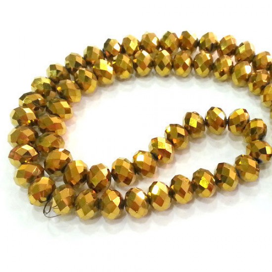 4x6mm Gold Chinese Rondelle Crystal Beads about 95 beads
