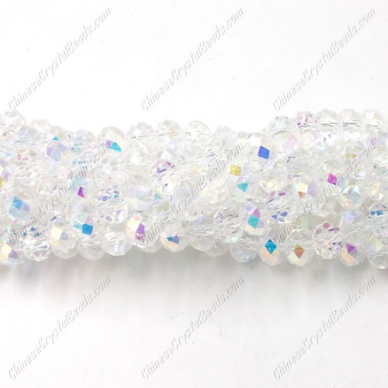 4x6mm Half Clear AB Chinese Rondelle Crystal Beads about 95 beads