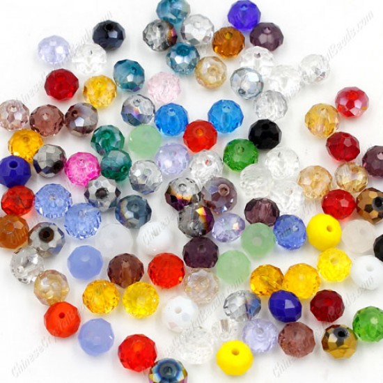 4x6mm Multi Chinese Rondelle Crystal Beads about 95 beads