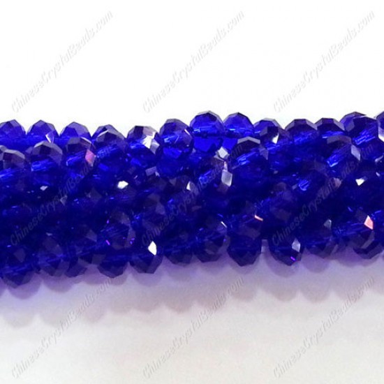 4x6mm Sapphire Chinese Rondelle Crystal Beads about 95 beads