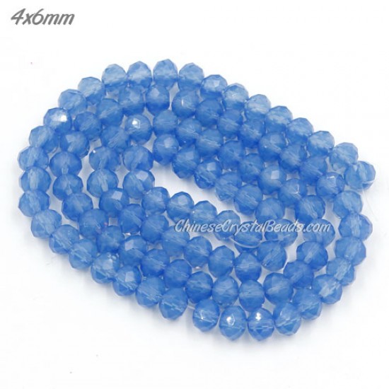 4x6mm opal blue Chinese Rondelle Crystal Beads about 95 beads