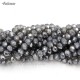 4x6mm opal half gray light Chinese Rondelle Crystal Beads about 95 beads