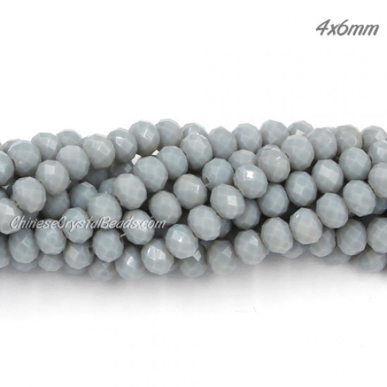 4x6mm opaque gray Chinese Rondelle Crystal Beads about 95 beads