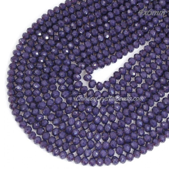 4x6mm Chinese Rondelle Crystal Beads Strand opaque violet about 95pcs