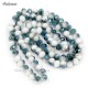 4x6mm opaque white half green Chinese Rondelle Crystal Beads about 95 Pcs