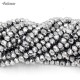 4x6mm platinum Silver Chinese Rondelle Crystal Beads about 95 beads