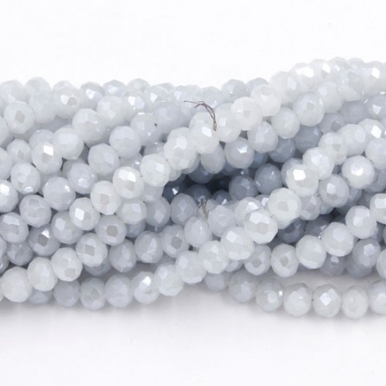 4x6mm gray and blue jade Chinese Rondelle Crystal Beads, about 95 Ppcs