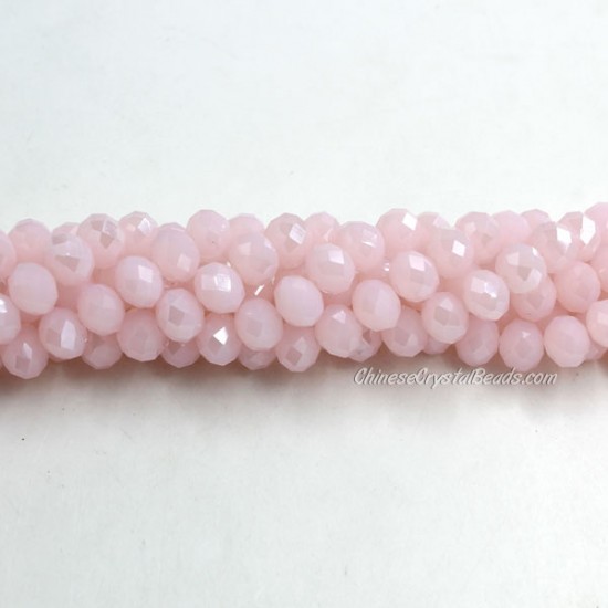 4x6mm pink jade AB Chinese Crystal Rondelle Beads about 95 beads