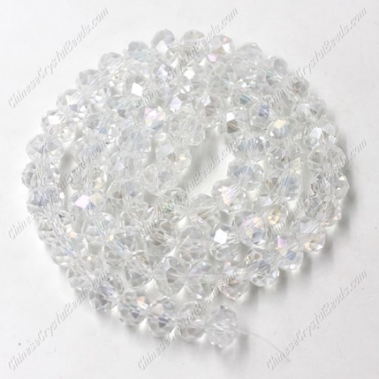 4x6mm Clear AB Chinese Rondelle Crystal Beads about 95 beads