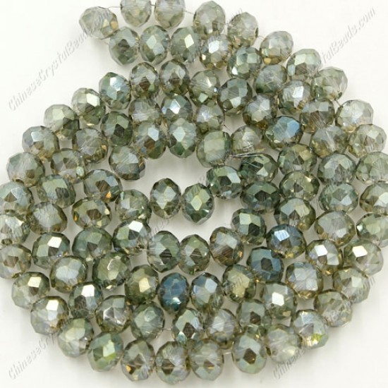 4x6mm yellow and green light Chinese Rondelle Crystal Beads about 95 beads
