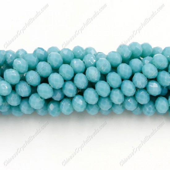4x6mm Opaque turquoise Chinese Rondelle Crystal Beads about 95Pcs