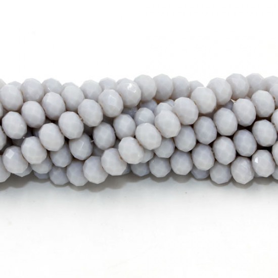 4x6mm light opaque gray Chinese Rondelle Crystal Beads about 95  beads