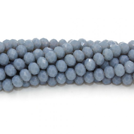 4x6mm opaque dark gray Chinese Rondelle Crystal Beads about 95 beads
