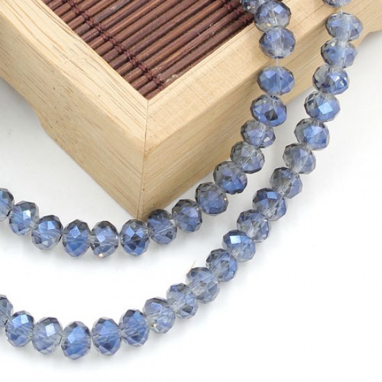 4x6mm Magic Blue Chinese Rondelle Crystal Beads about 95 beads