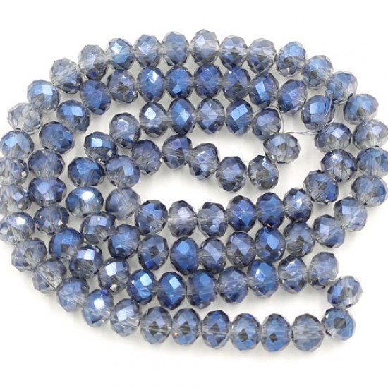 4x6mm Magic Blue Chinese Rondelle Crystal Beads about 95 beads