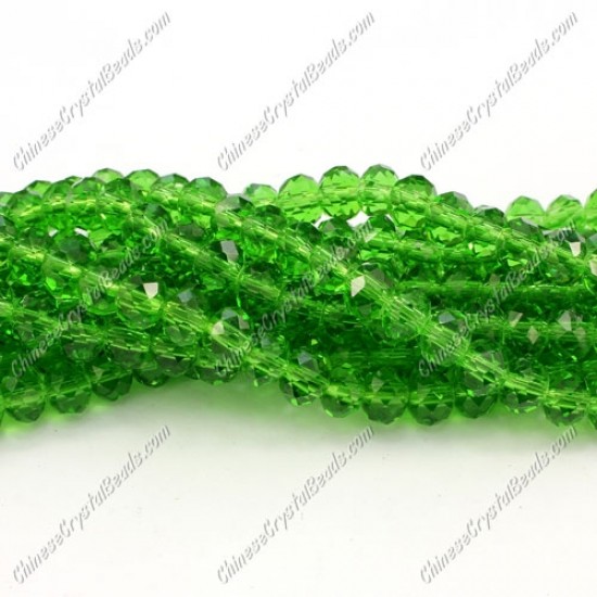 4x6mm fern green Chinese Rondelle Crystal Beads about 95 beads