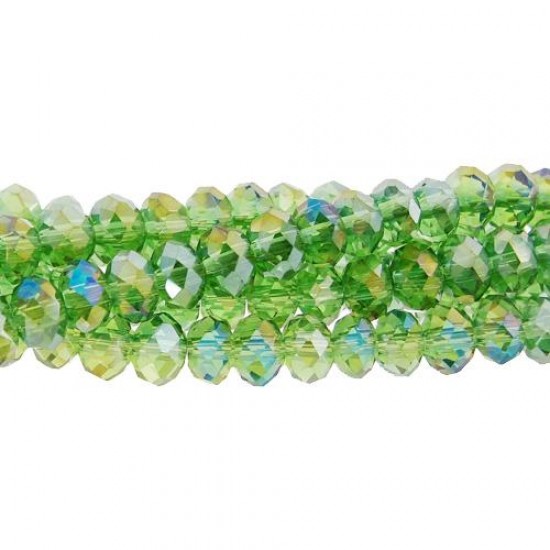 4x6mm Fern green AB Chinese Rondelle Crystal Beads about 95  beads