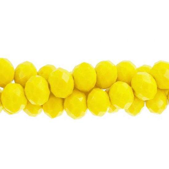 4x6mm Opaque Yellow Chinese Rondelle Crystal Beads about 95 beads