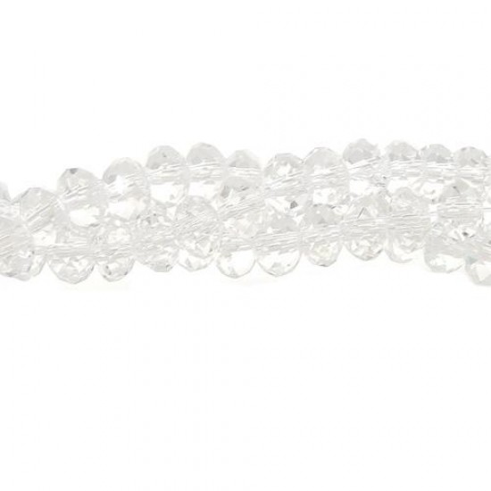 4x6mm Clear Chinese Rondelle Crystal Beads about 95 beads