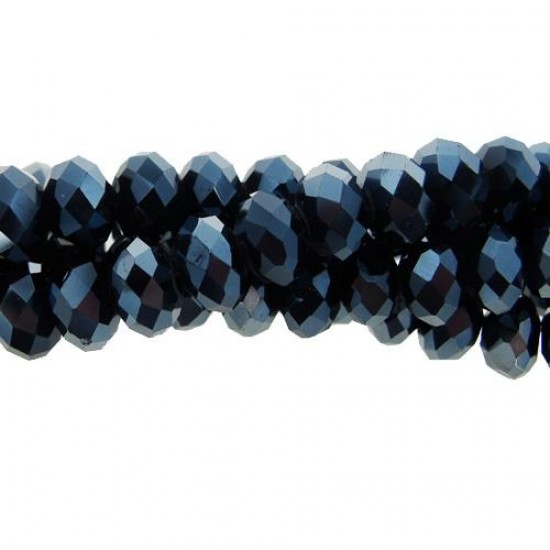 4x6mm Gun Metal Chinese Rondelle Crystal Beads about 95 beads