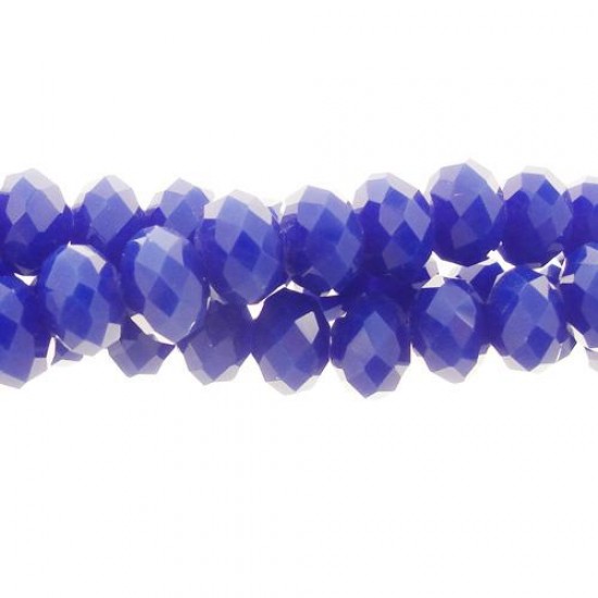 4x6mm Opaque blue Chinese Rondelle Crystal Beads about 95 beads