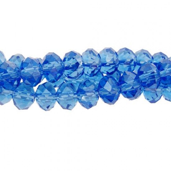 4x6mm med Sapphire Chinese Rondelle Crystal Beads about 95 beads
