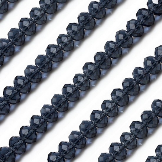 chinese crystal Faceted Rondelle Bead Strand, Mexican Blue, 6 x 8mm, about 70 beads