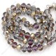 Chinese Rondelle Crystal Beads, 6x8mm, gold and purple light, about 70 beads