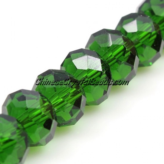 chinese crystal Long Rondelle Bead Strand, dark green, 6x8mm , about 70 beads