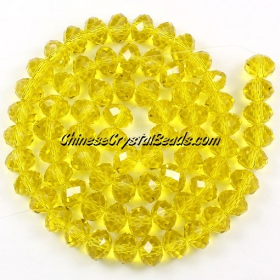 Chinese Rondelle Crystal Beads Strand, lime, 6x8mm , about 70 beads