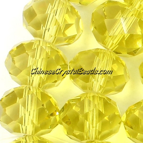 Chinese Rondelle Crystal Beads Strand, lime, 6x8mm , about 70 beads
