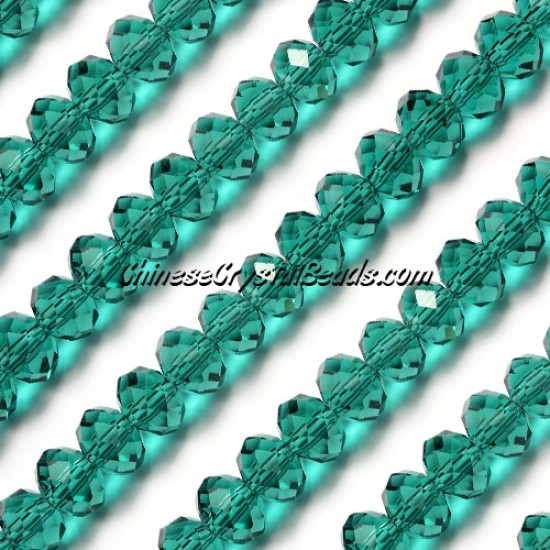 chinese crystal Long rondelle beads, 6x8mm, Emerald, about 70 beads