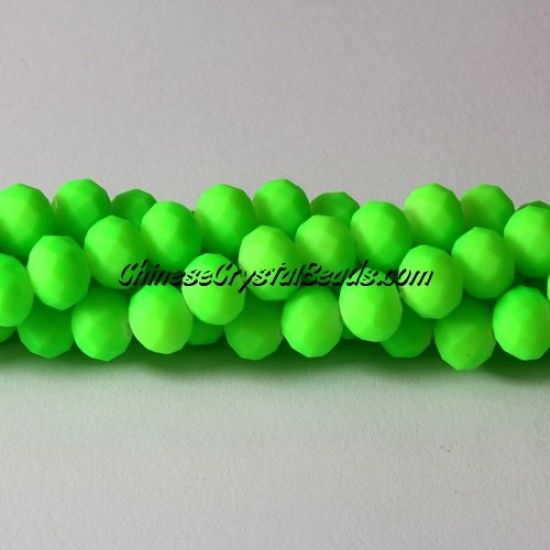 Chinese Rondelle Crystal Beads, 6x8mm, plated rubber, colorful green, about 70 beads
