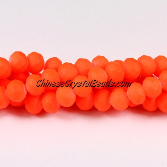 Chinese Rondelle Crystal Beads, 6x8mm, plated rubber, colorful orange,about 70 beads